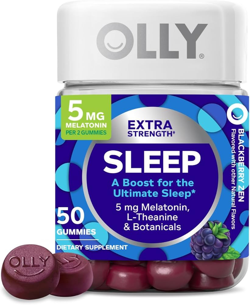OLLY Extra Strength Sleep Gummy, Occasional Sleep Support, 5 mg Melatonin, L-Theanine, Chamomile,... | Amazon (US)