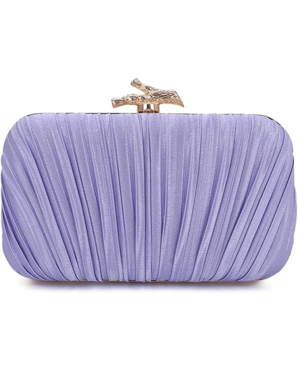 Clutch Purses for Women Evening Bag Pleated Clutch Bag with Chain for Wedding Party | Amazon (US)