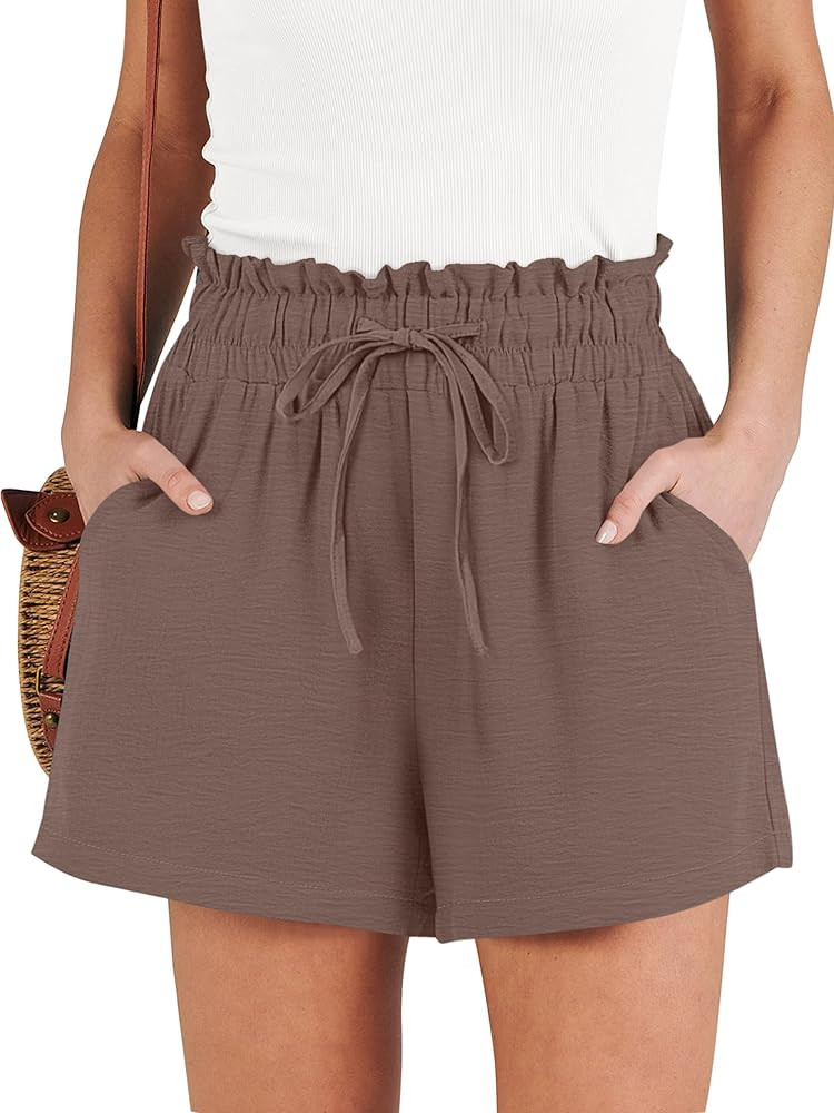 ANRABESS Shorts for Women Summer Casual High Waisted Wide Leg Drawstring Lounge Shorts Comfy 2026... | Amazon (US)