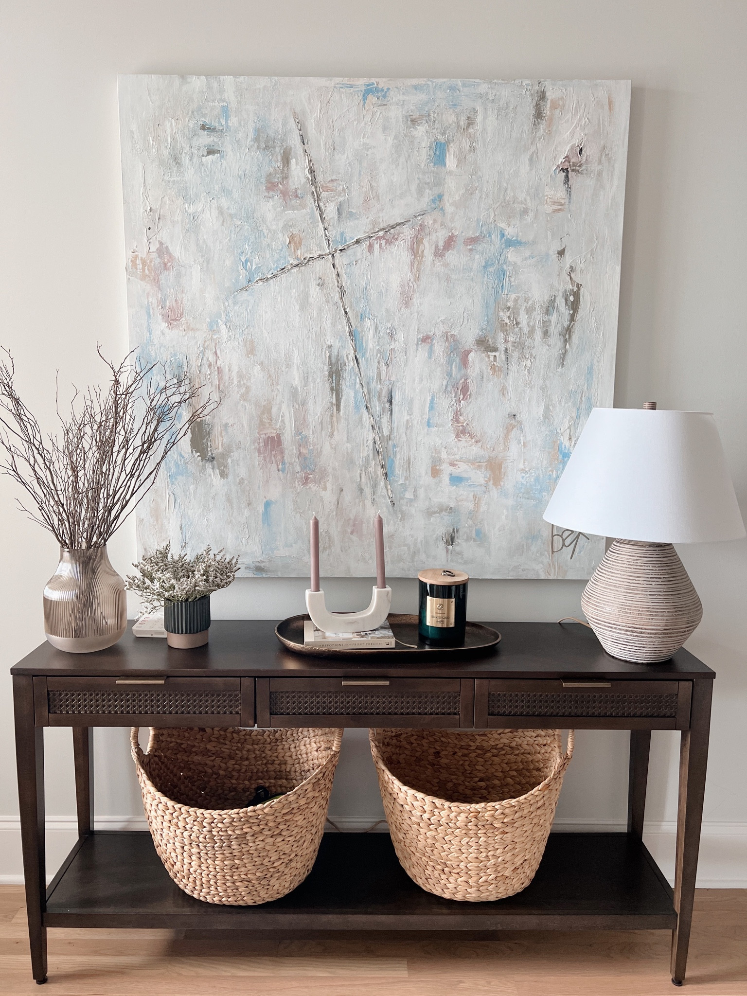 Entryway console. Entryway styling. Entryway decor. Target finds. Walmart finds. Hobby lobby. Pottery barn. Decor. 

#LTKstyletip #LTKFind #LTKhome