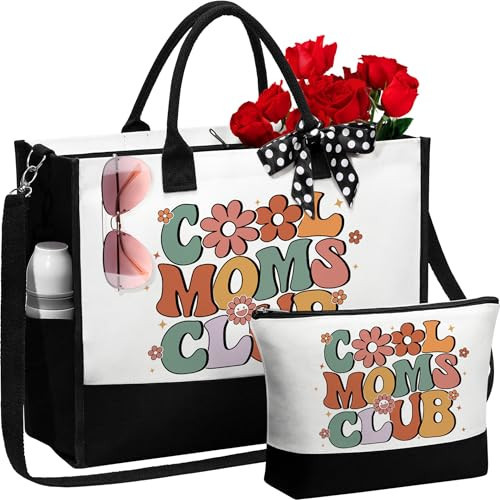 Mothers Day Gifts for Mom Best Mom Gifts from Daughter Son Kids, Unique Mom Birthday Gifts for Mother in Law Mothers Day Gifts for Mom New Mom Gifts for Women Wife, Canvas Mom Tote Bag & Makeup Bag | Amazon (US)