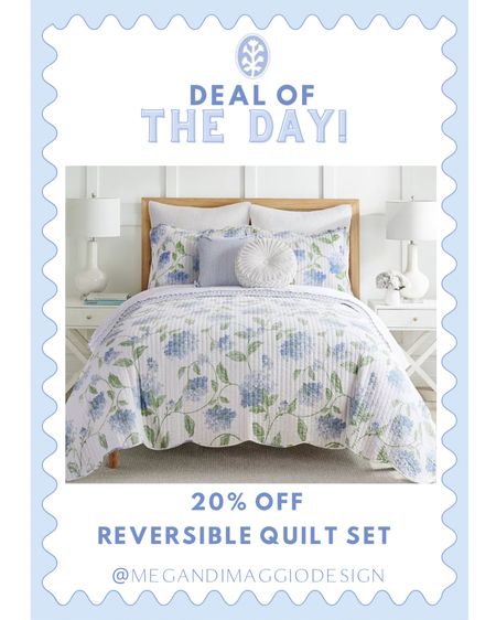 This pretty scalloped hydrangea quilt set is reversible and now 20% OFF!!! Reminds me of Serena & Lily but for way less!! 😍🙌🏻

#LTKsalealert #LTKhome