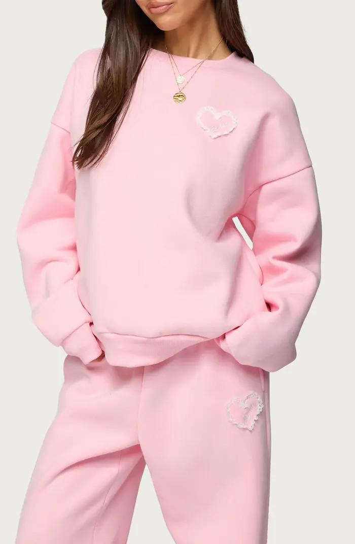 EDIKTED Love Logo Oversized Sweatshirt | Nordstrom | Nordstrom