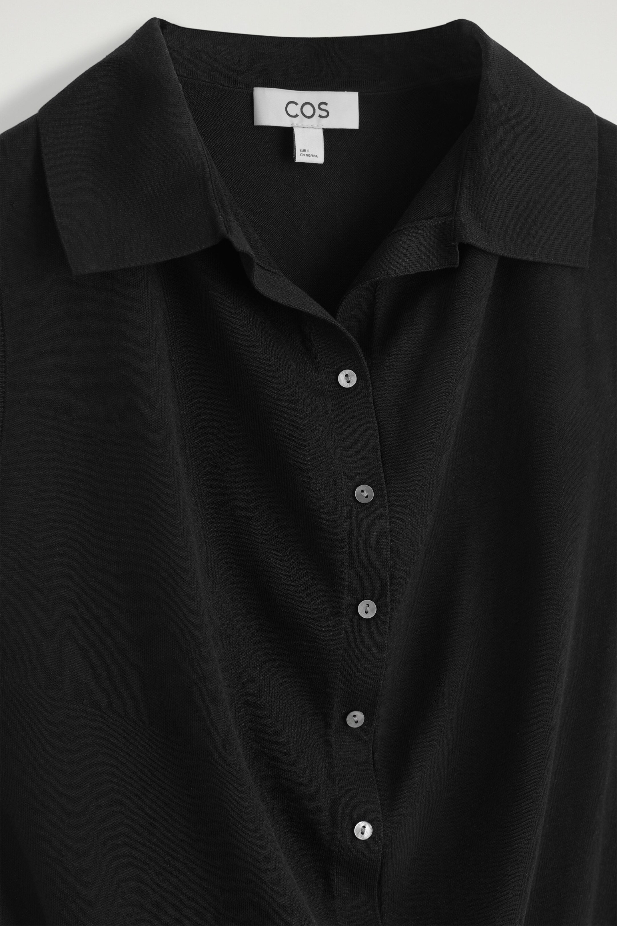 SLEEVELESS SILK-COTTON POLO TOP - BLACK | COS UK