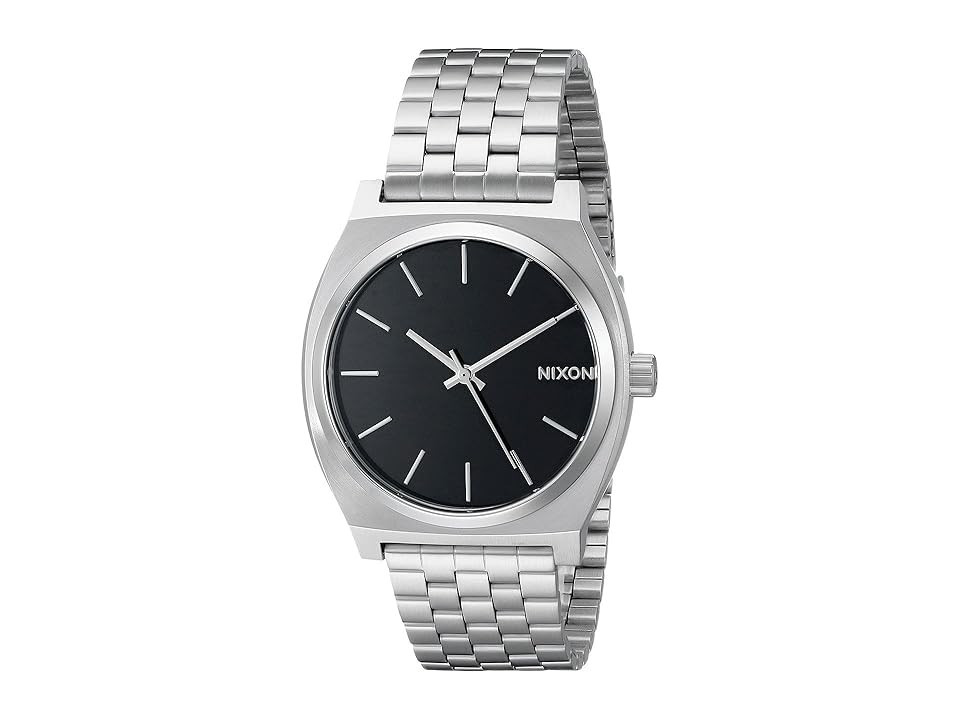 Nixon Time Teller Men's Watches Black, Leather/Stainless Steel | Zappos