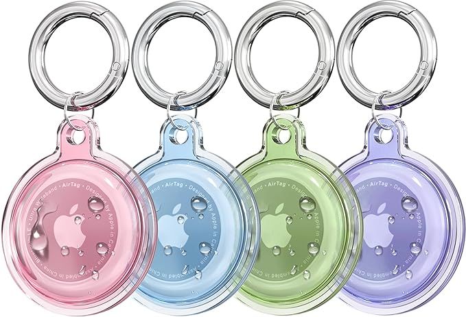 IPX8 Waterproof Airtag Holder, 4 Pack Apple Airtags case with Keychain, Air Tag Case for Luggage,... | Amazon (US)