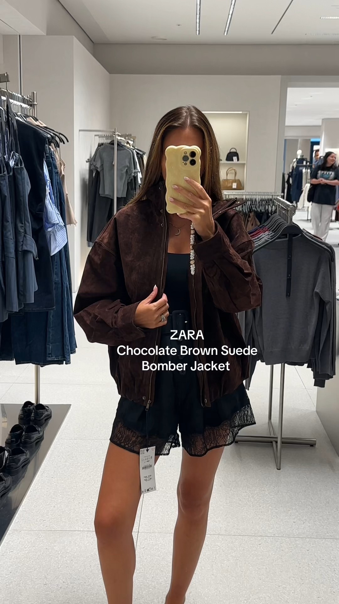 Brown suede jacket from Zara autumn jacket, autumn style chocolate brown seasonal transition season autumn code Zara Hall New in zar

#LTKautumn