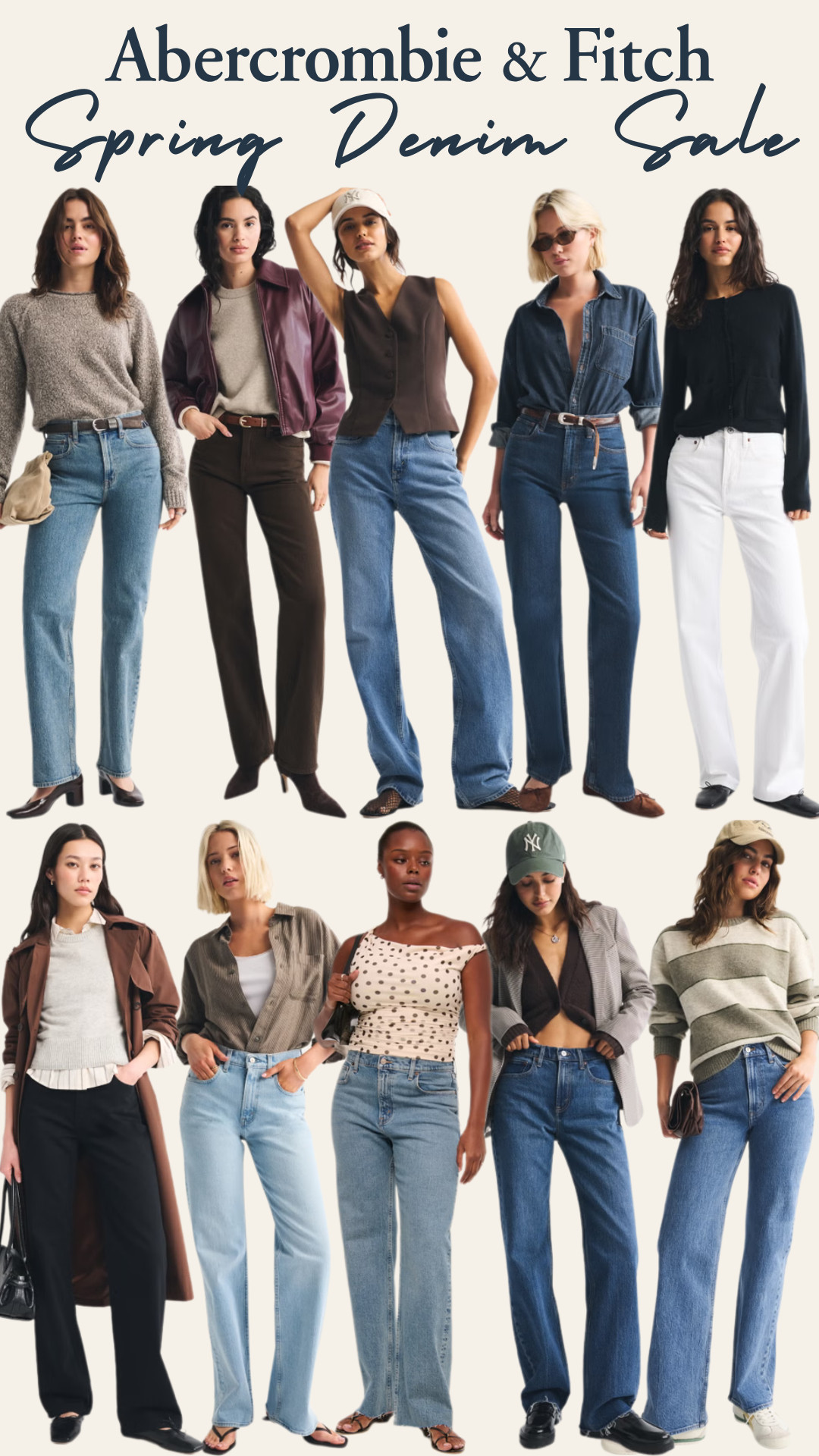 @abercrombie & Fitch Spring Denim Refresh Sale | High Rise 90's Relaxed Jeans | Spring & Summer Finds ☀️ 

If your jeans feel too tight, too stiff, or just not giving that effortless cool vibe… these are the ones everyone is switching to.

No more:
• uncomfortable, restrictive denim
• overly skinny fits that feel outdated
• jeans that don’t flatter your shape

The everyday viral denim fit:

• High Rise 90s Relaxed Jean
Color options: Light Wash / Medium / Dark / Vintage / Black / Ecru / Off-White
– high rise waist = snatched but still comfortable
– relaxed straight leg = not tight, not baggy… PERFECT balance
– classic 90s fit = timeless + effortlessly cool

Why these are a BESTSELLER:
• relaxed denim = one of the MOST searched styles right now
• flattering on all body types
• comfortable enough for all-day wear
• works for casual AND elevated outfits

Perfect for:
• spring & summer outfits
• everyday wear (errands, brunch, casual days)
• travel & airport outfits
• work outfits (styled up)
• date nights or going out (styled with heels)

Style it:
• with tanks or bodysuits = clean, flattering look
• with oversized button downs = effortless + chic
• with sweaters or blazers = elevated casual
• with sneakers, sandals, or heels = endless options

These are the jeans you reach for when you want to look put together… without even trying.

↓ Everything is linked!
 

#LTKSeasonal #LTKTravel #LTKSaleAlert
