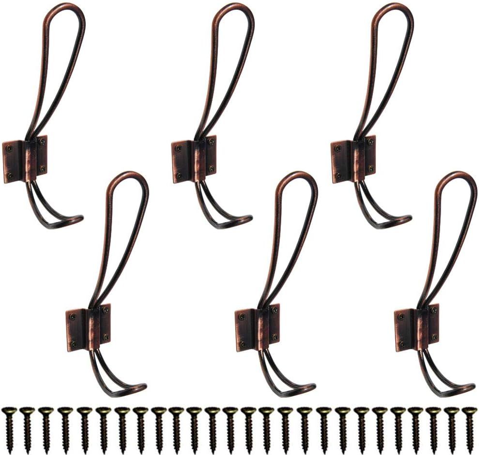 Rustic Farmhouse Entryway Hooks 6 Pack Decorative Vintage Hangers Wall Mounted Hard Antique Indus... | Amazon (US)