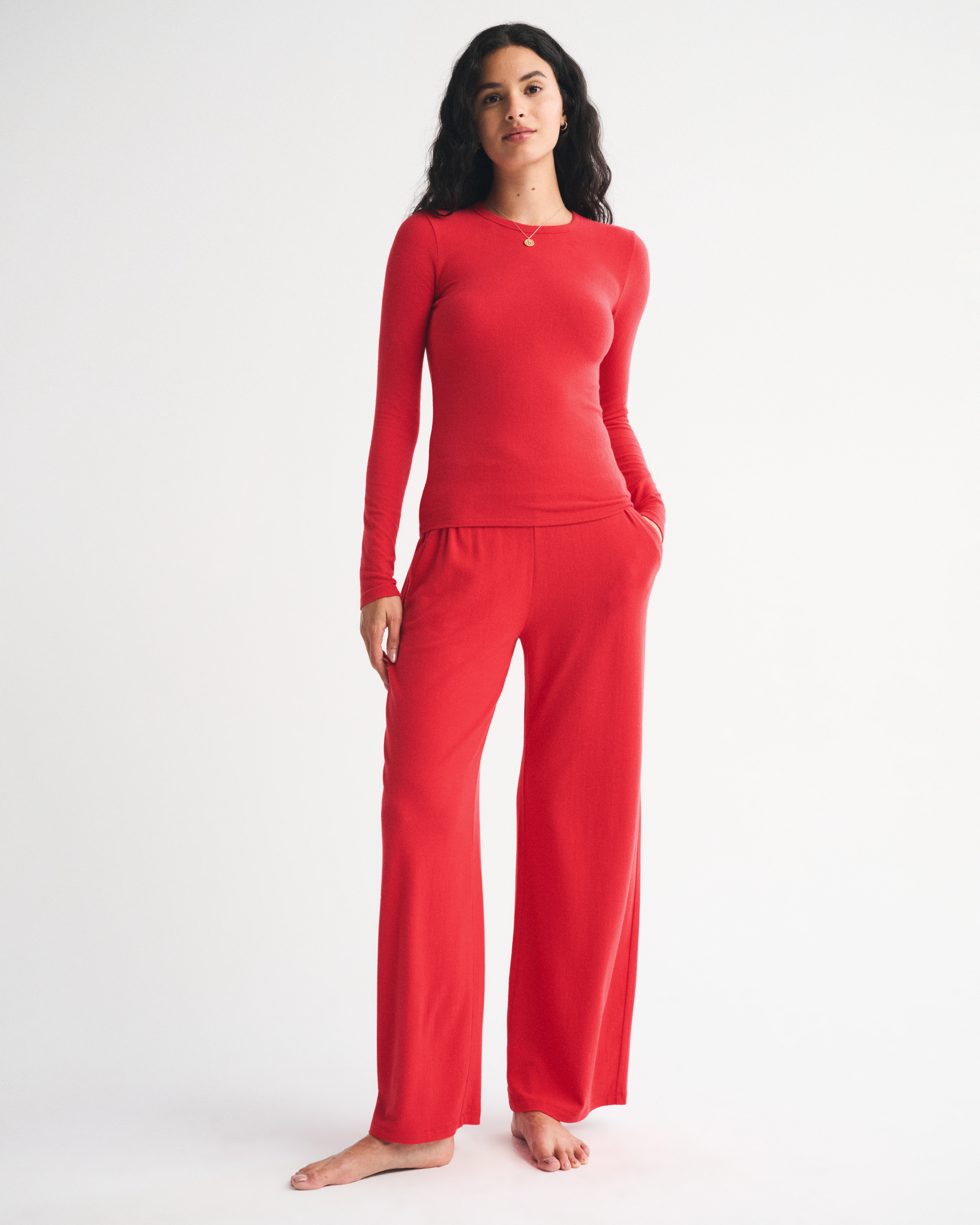 Lounge Brushed Wide Leg Sweatpant | Abercrombie & Fitch (US)