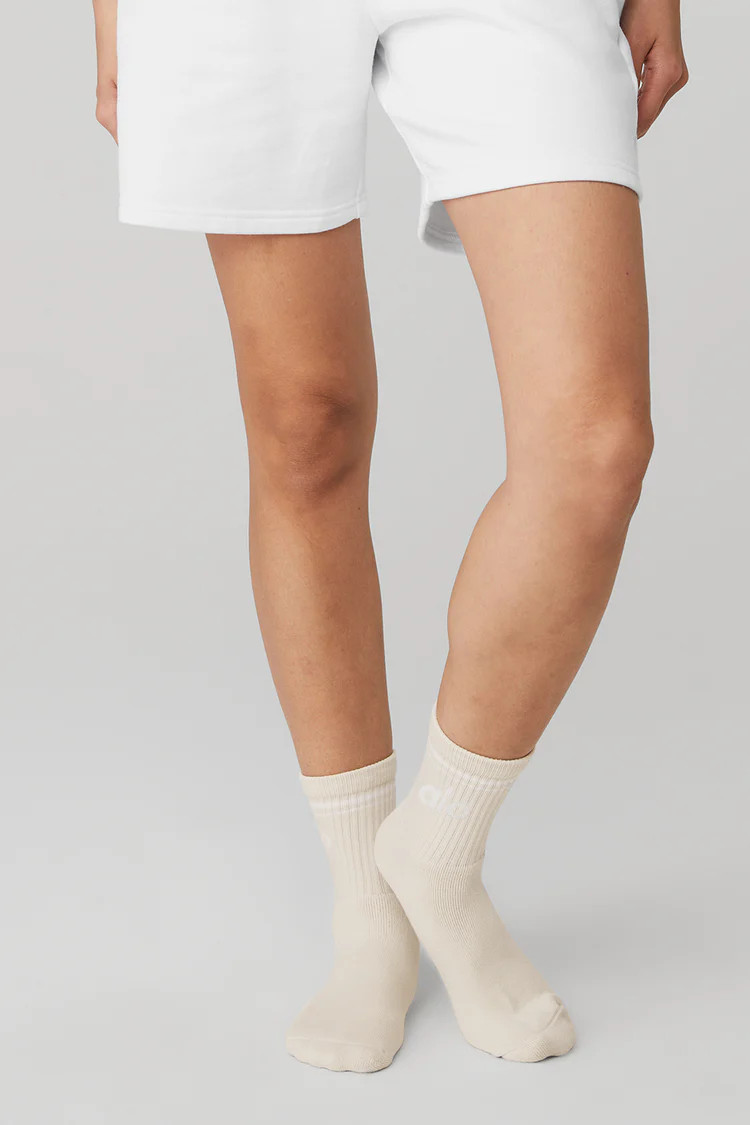 Unisex Half-Crew Throwback Sock - Bone/White | Alo Yoga (US)