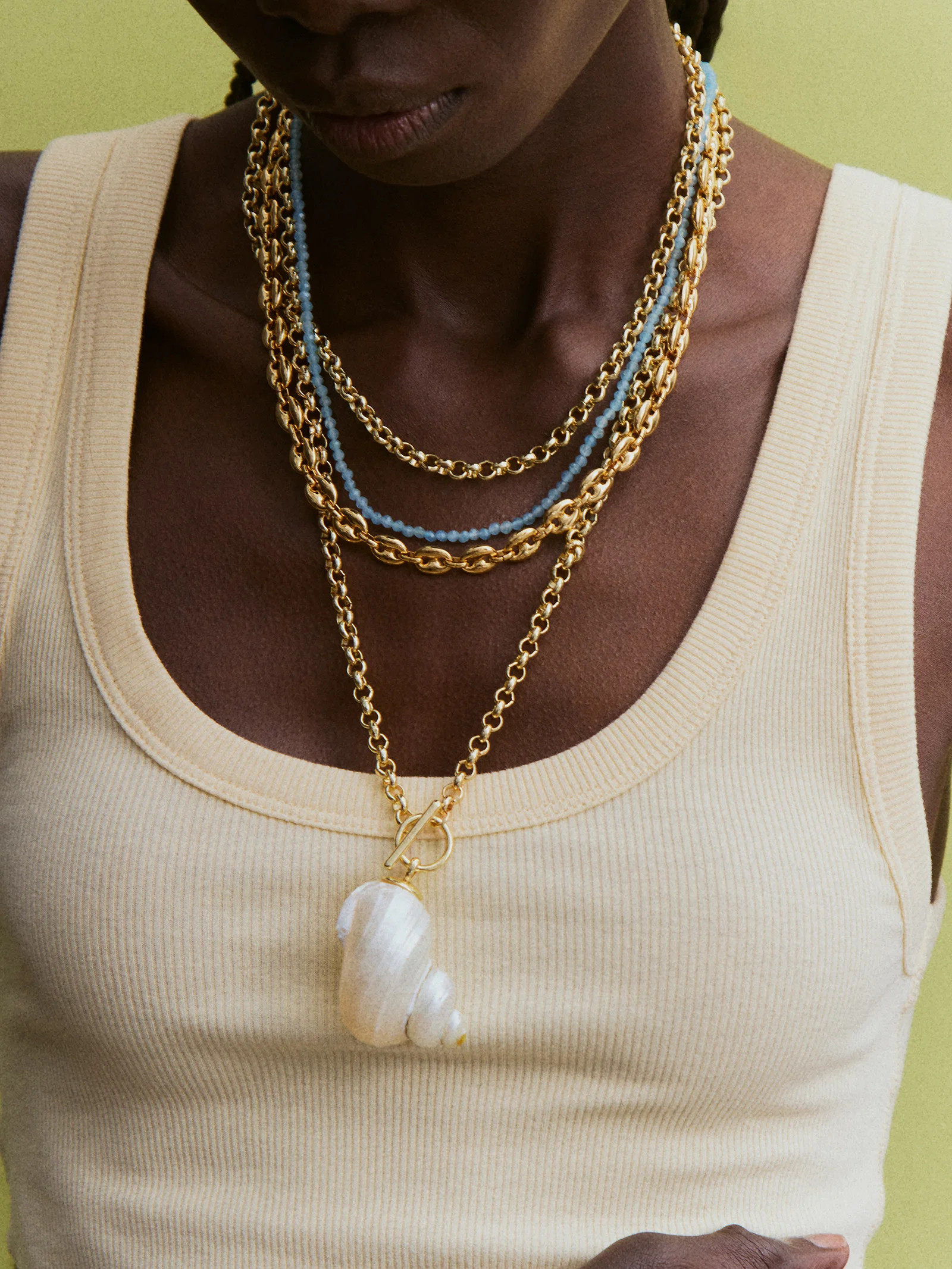 Ophelia Shell Wrap Necklace - Gold/Pearl | BaubleBar