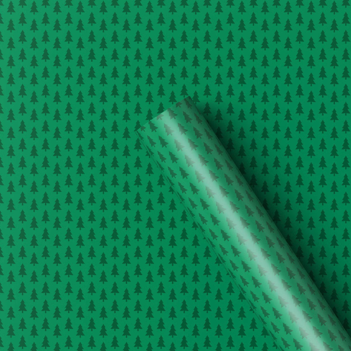 40" 220 sq ft Christmas Roll Wrap Green Trees on Green - Wondershop™ | Target