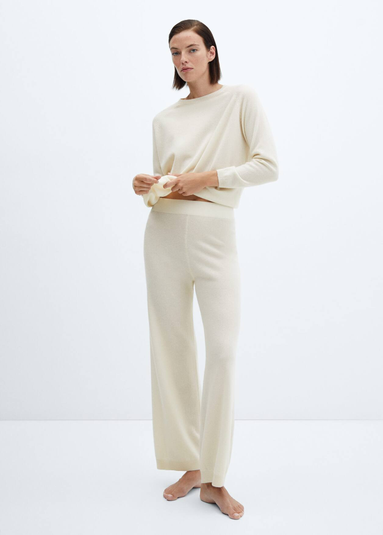 Cashmere wideleg pants -  Women | Mango USA | MANGO (US)