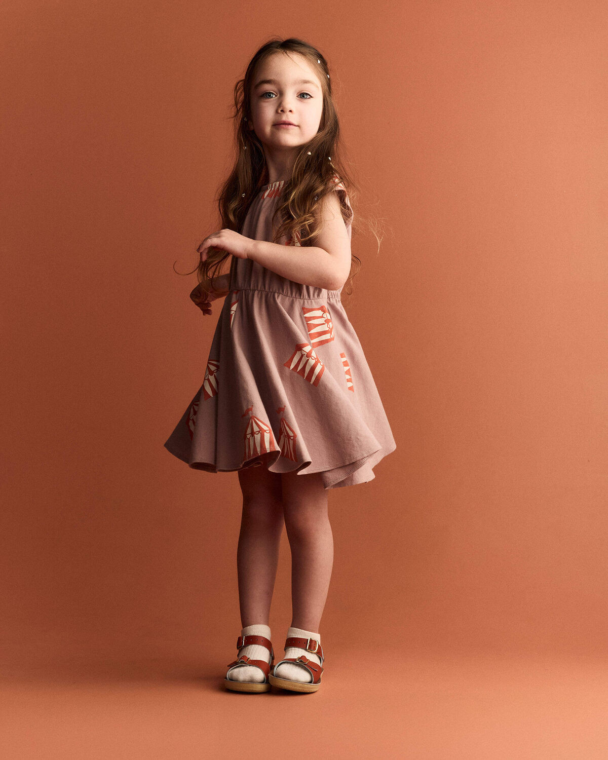 Toddler Girl Avenue Twirl™ Dress in Big Top Print - Mauve - Otter Avenue | Carter's | Carter's Inc