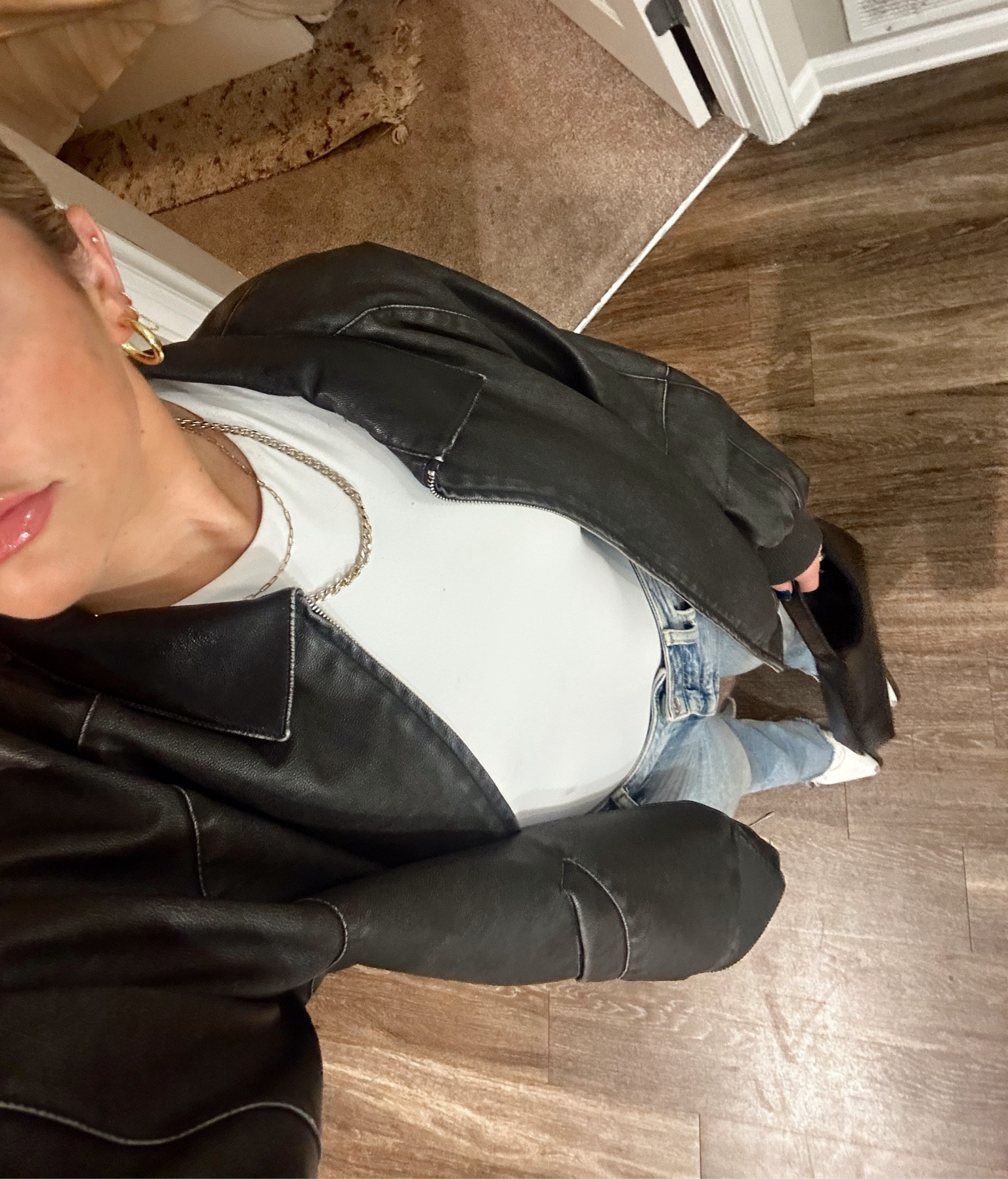 This oversized leather jacket is the perfect layering piece! 

#LTKstyletip