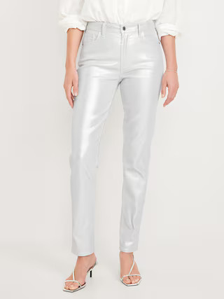 High-Waisted Silver Shine Vintage Slim Jeans | Old Navy (US)