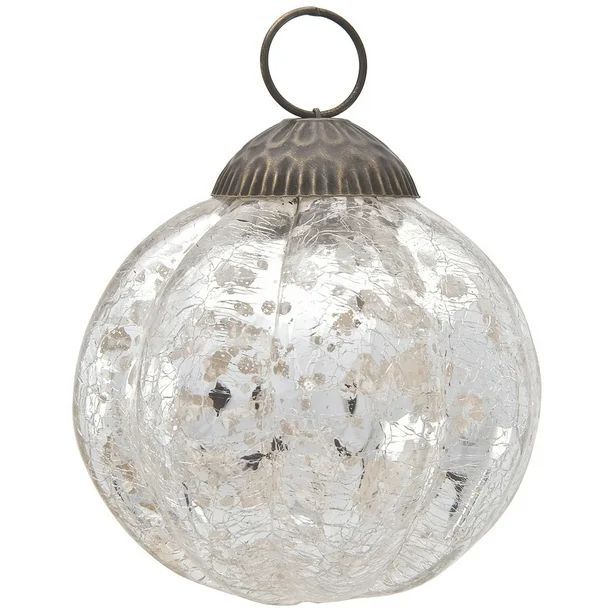 Mercury Glass Ornament (Posey Design, 3-Inch, Silver) - Vintage-Style Decoration - Walmart.com | Walmart (US)