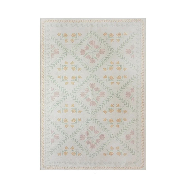 Better Homes & Gardens Blush Soliel Floral 5' x 8' Area Rug | Walmart (US)