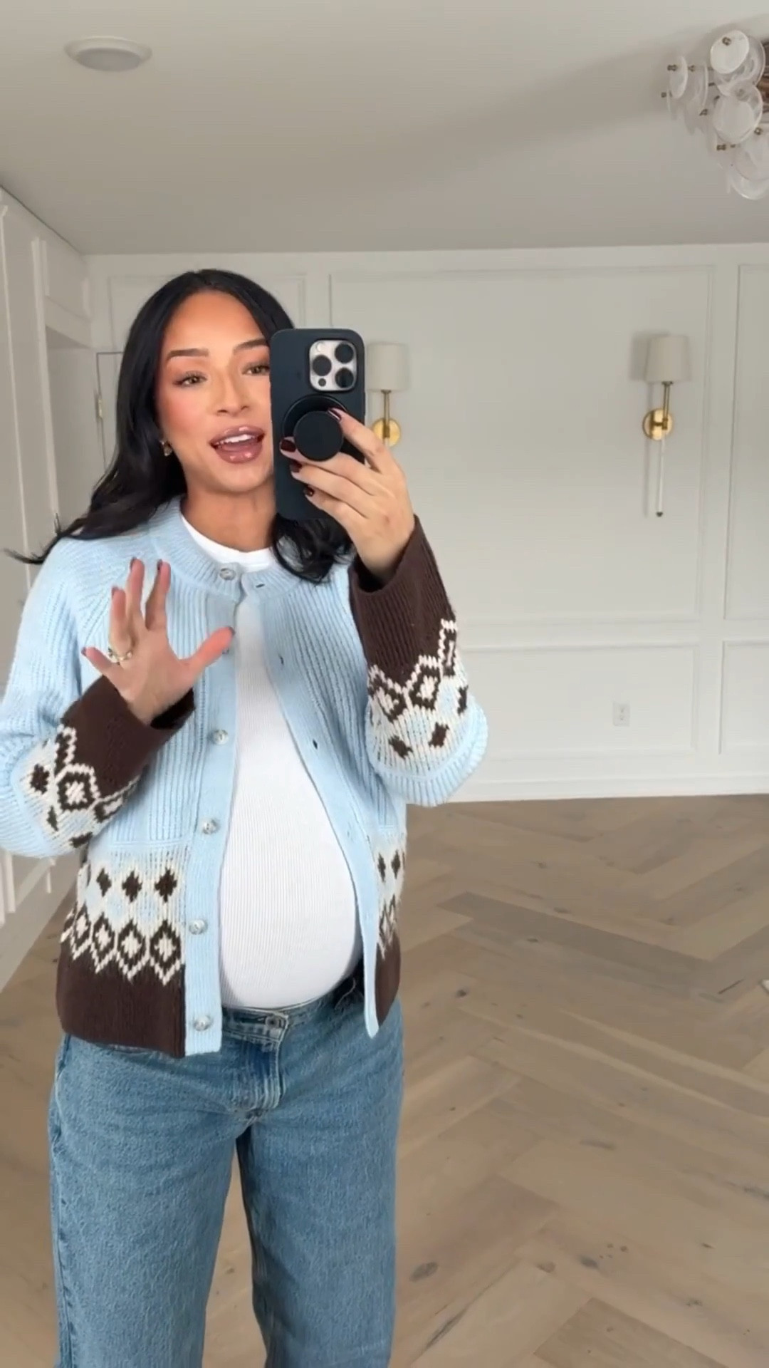 Use code AFNENA to save 15% OFF Abercrombie!! Wearing size S white tee, size M fair isle cardigan and size 29 long low rise jeans (medium wash) 

Winter Outfit 
Winter Fashion 
Casual Outfit 
Weekend Outfit 
Abercrombie Sale

#LTKSeasonal #LTKSaleAlert #LTKBump