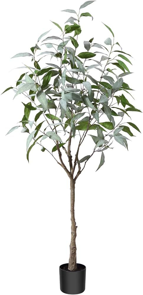 Artificial Eucalyptus Tree 5FT Tall Fake Eucalyptus Plants Large Faux Trees Artificial Silk Plant... | Amazon (US)