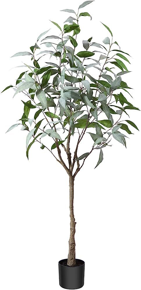 Artificial Eucalyptus Tree 5FT Tall Fake Eucalyptus Plants Large Faux Trees Artificial Silk Plant... | Amazon (US)
