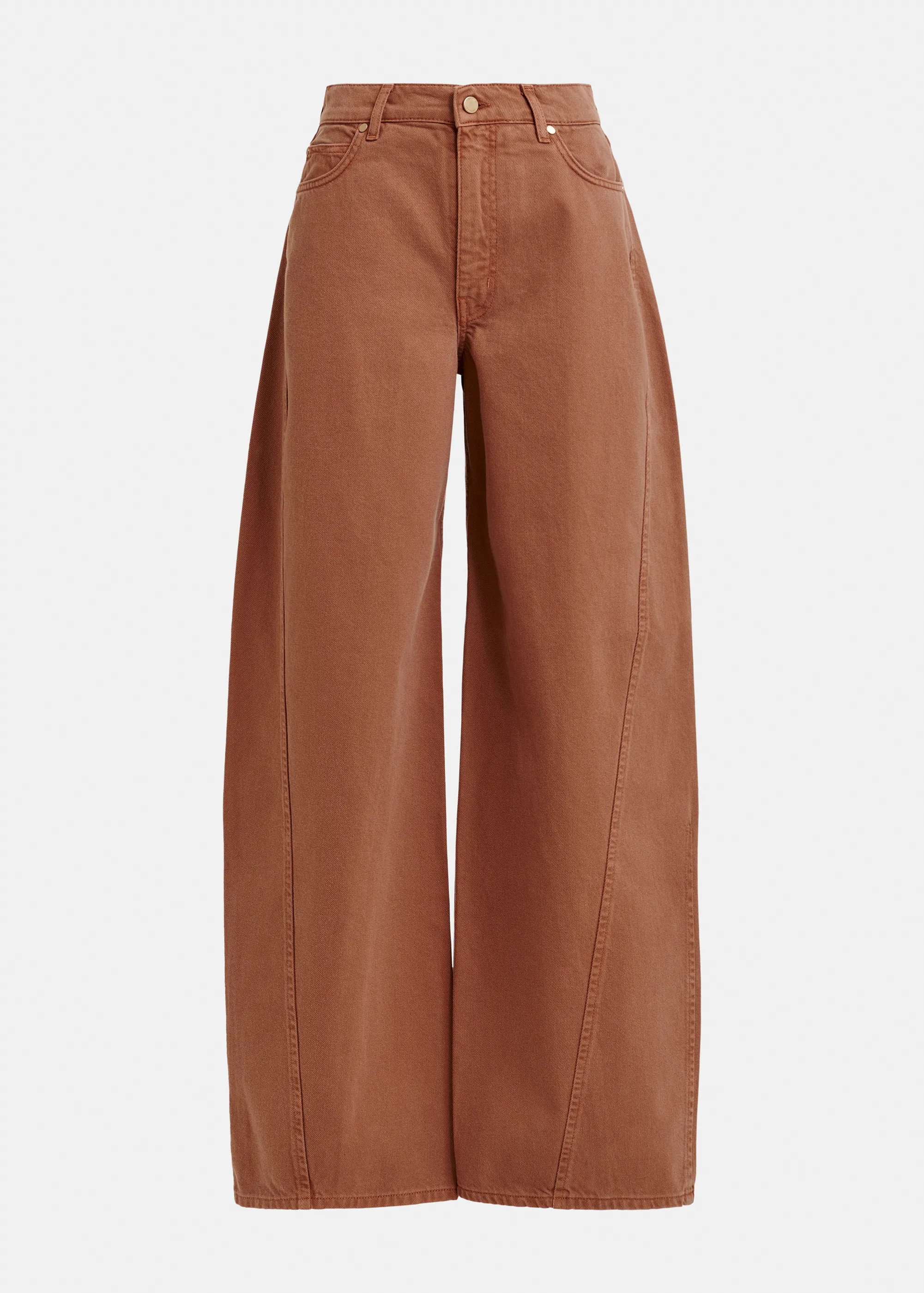 Brown barrel-leg jeans | Essentiel Antwerp United States | Essentiel Antwerp