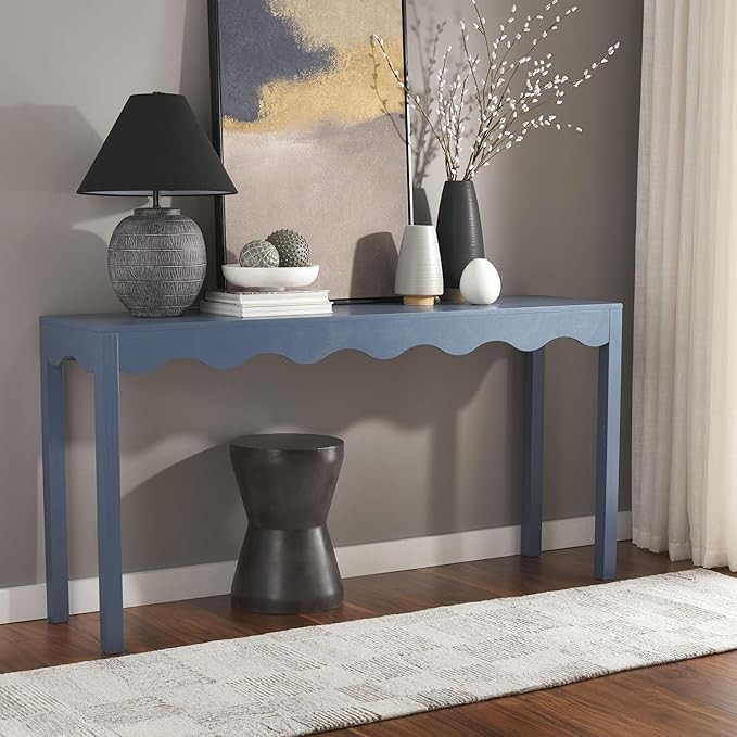 SAFAVIEH Home Collection Lilith Farmhouse French Country Blue Wavy Console Table for Entryway, Li... | Amazon (US)