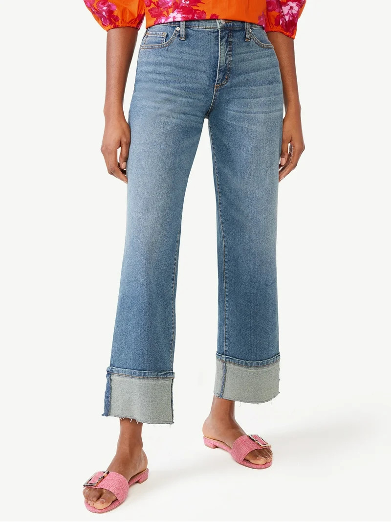 Scoop Women's and Women's Plus Benton Cuffed Ankle Jeans, 25", 27", and 29" Inseams, Sizes 0-26 | Walmart (US)