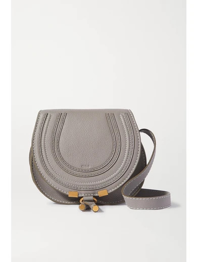 Chloé - Marcie Mini Textured-leather Shoulder Bag - Gray | NET-A-PORTER (US)