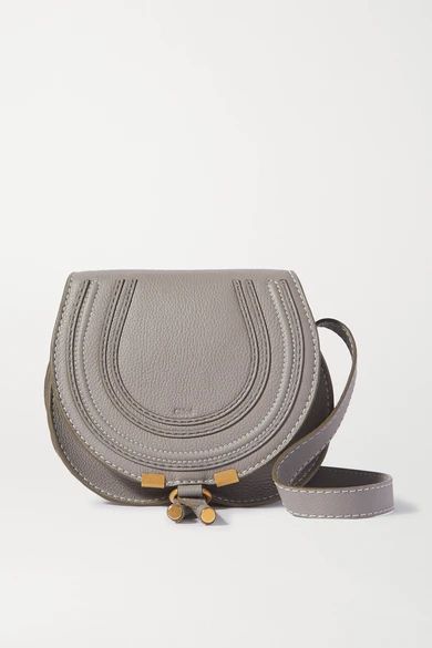 Chloé - Marcie Mini Textured-leather Shoulder Bag - Gray | NET-A-PORTER (US)