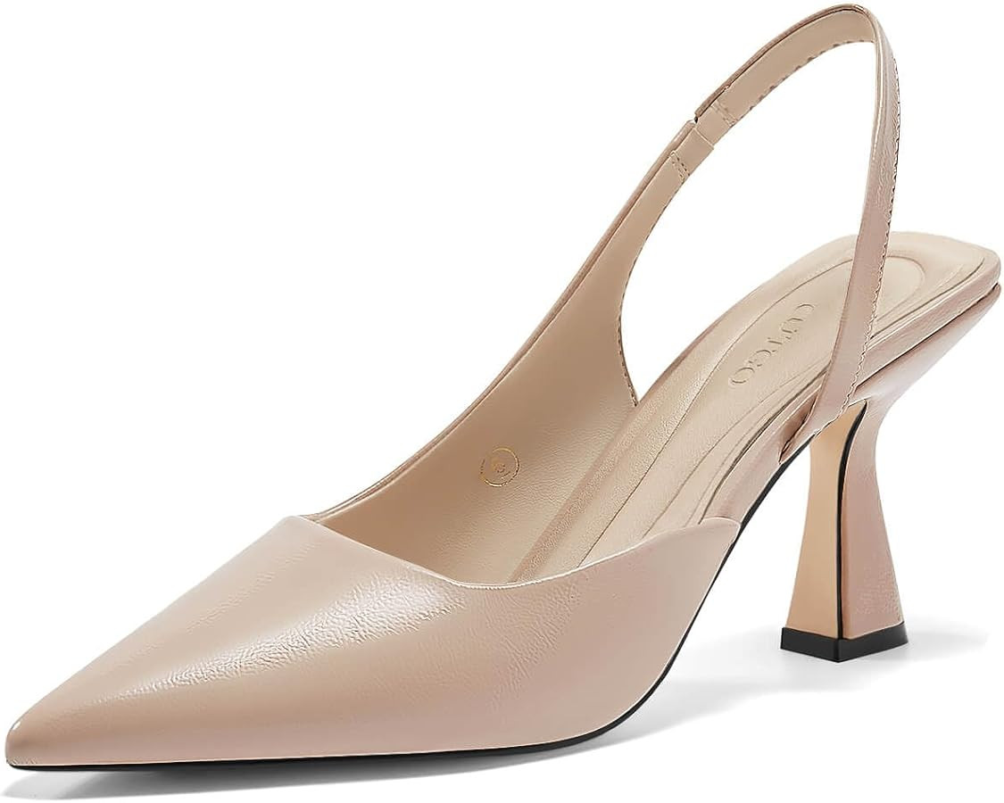 Coutgo Womens Slingback Stiletto High Heels Closed Pointed Toe Pumps D’Orsay Sexy Office Dress ... | Amazon (US)