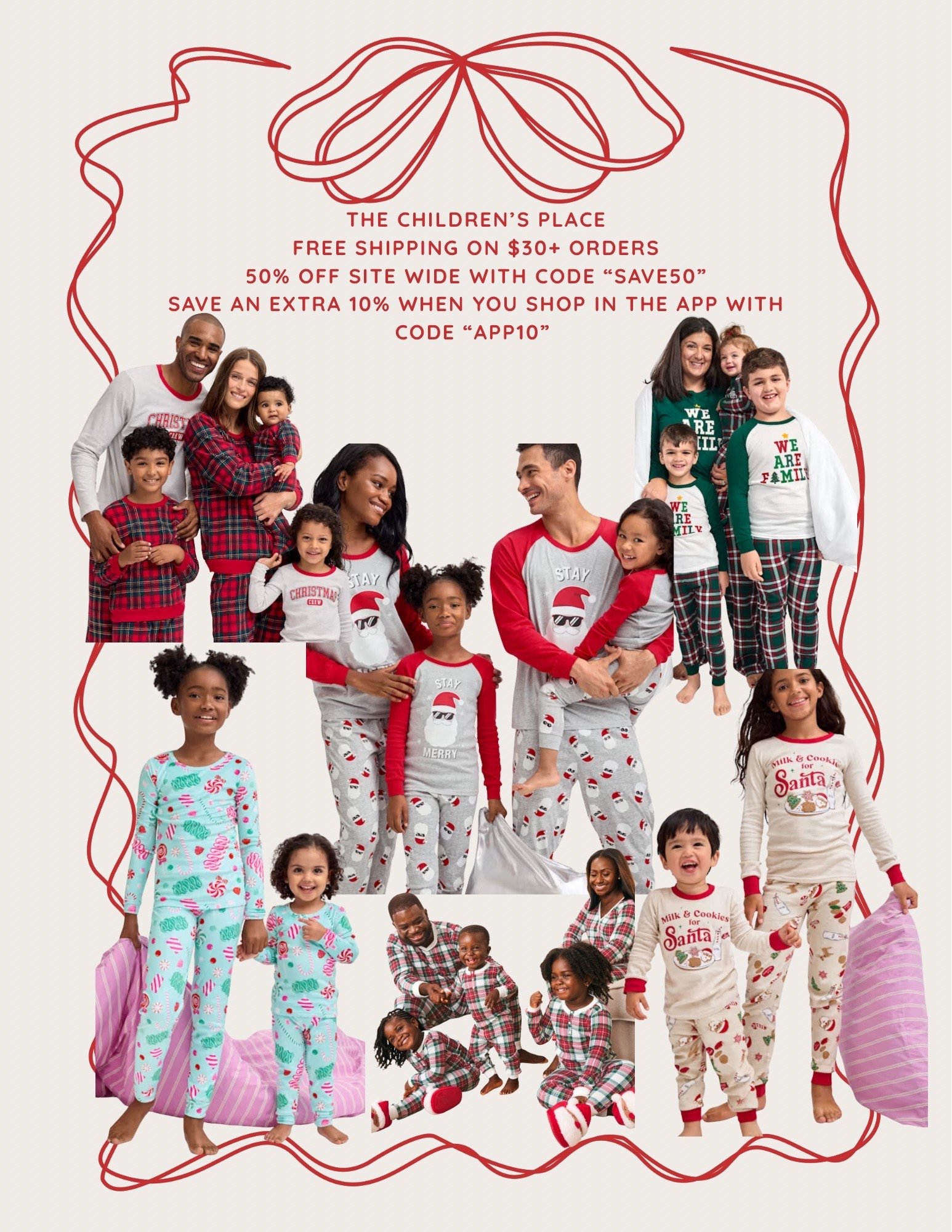 The Children’s Place - They are running crazy sales today! Plus, if you are still looking for pajamas for the whole family, they have them 😌🎄❤️

• Free shipping on $30+ orders
• 50% off site wide with code “Save50”
• Save an extra 10% when you shop in the app with code “App10” 
• Redeem your Place bucks or receive $20 of off $75 with code “Take20” 

#LTK12Days #12DaysofLTK 

#LTKGiftGuide #LTKKids #LTKHoliday