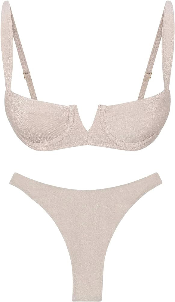 Womens Swimsuits Women,Sexy Bikini Sets for women,Bathing Suit for Women,Triangle Bikinis for Women,Two Piece Swimsuit for Women,Womens Bikini Swimsuit,Bathing Suit for Women 2 Piece Bikini Silver L | Amazon (US)