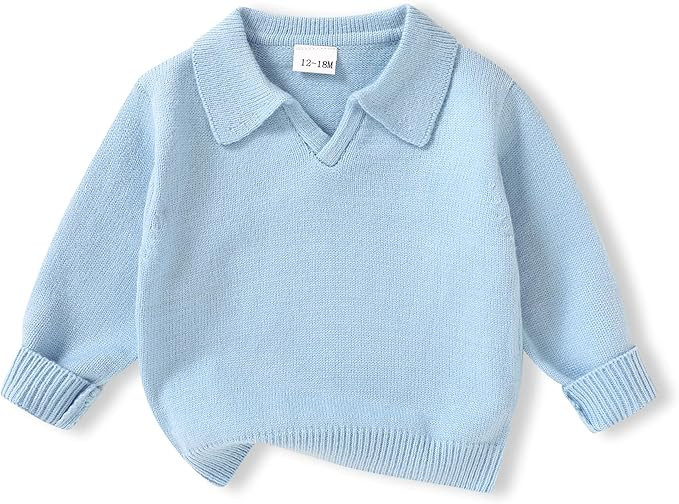 YOUNGER STAR Toddler Boy Girl Sweater Baby Fall Shirt Pullover Long Sleeve Knitted Sweatshirt Win... | Amazon (US)