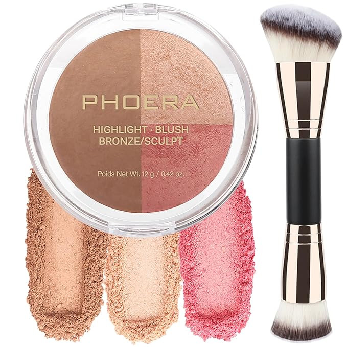 PHOERA Contour Palette,Shades with Highlighter & Bronzer & Blush,Non-greasy and Waterproof Contou... | Amazon (US)