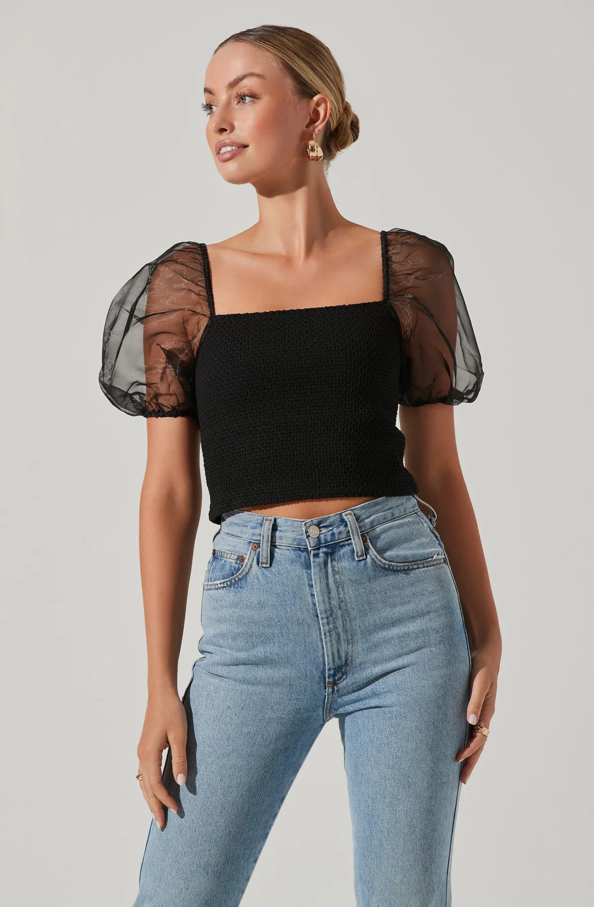 Organza Puff Sleeve Top | ASTR The Label (US)