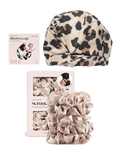 Kitsch Luxury Shower Cap (Leopard) and Satin Scrunchies (5pcs,Leopard) Bundle with Discount | Amazon (US)