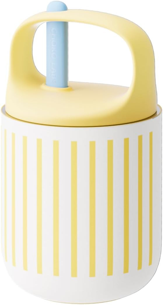 CHAKO LAB Food Jar 15 oz | Stainless Steel Vacuum Insulated for Hot Food and Cold Food | Wide Mouth Leak Proof Lunch Storage for Smoothie Bowl, Soup, Yogurt(Yellow and White) | Amazon (US)