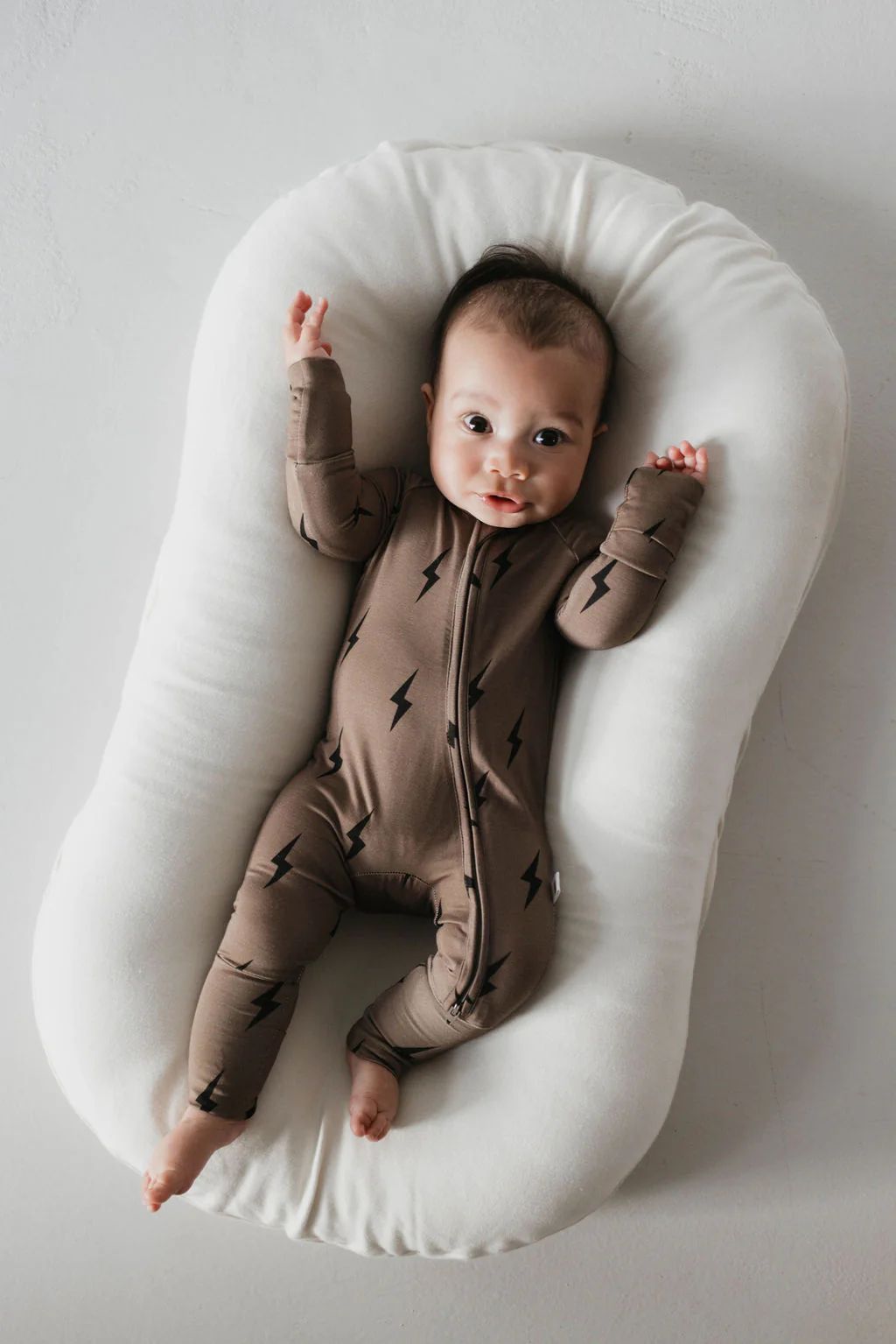 Brown & Black Lightning Bolt | Bamboo Zip Pajamas | Forever French