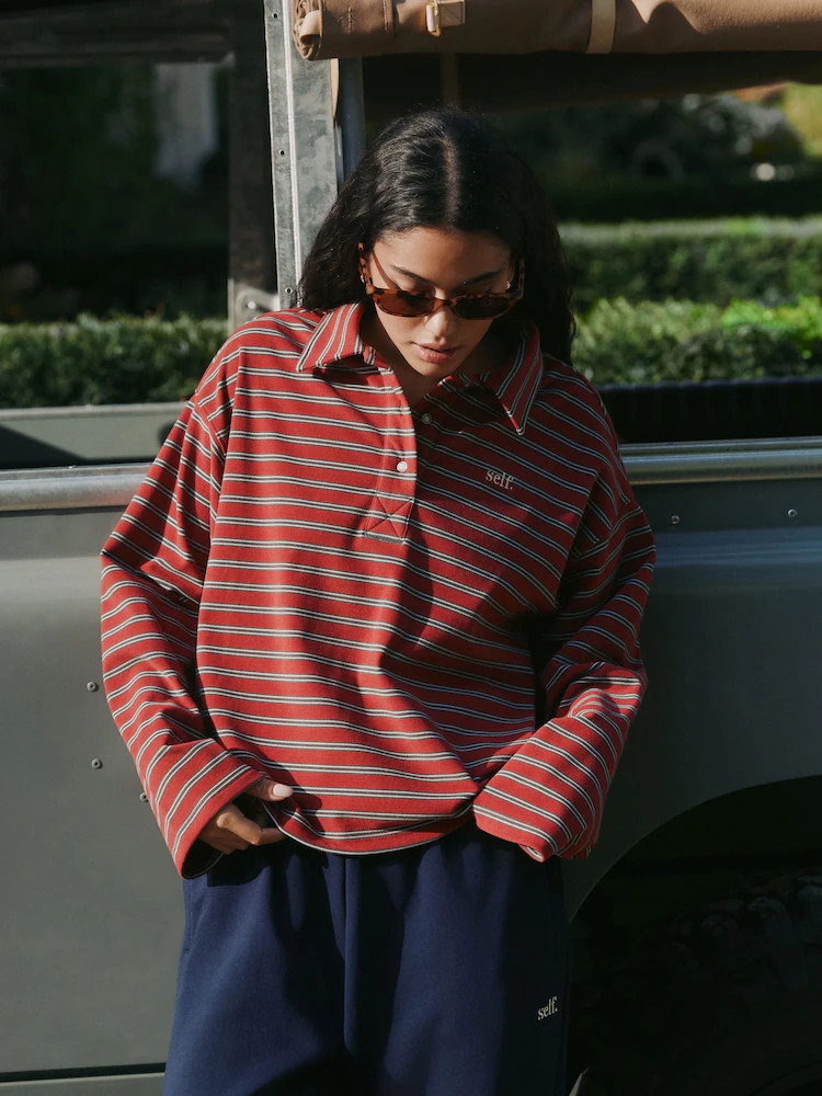 self. Red Striped Thermal Cosy Fleece Rugy Shirt | Next US