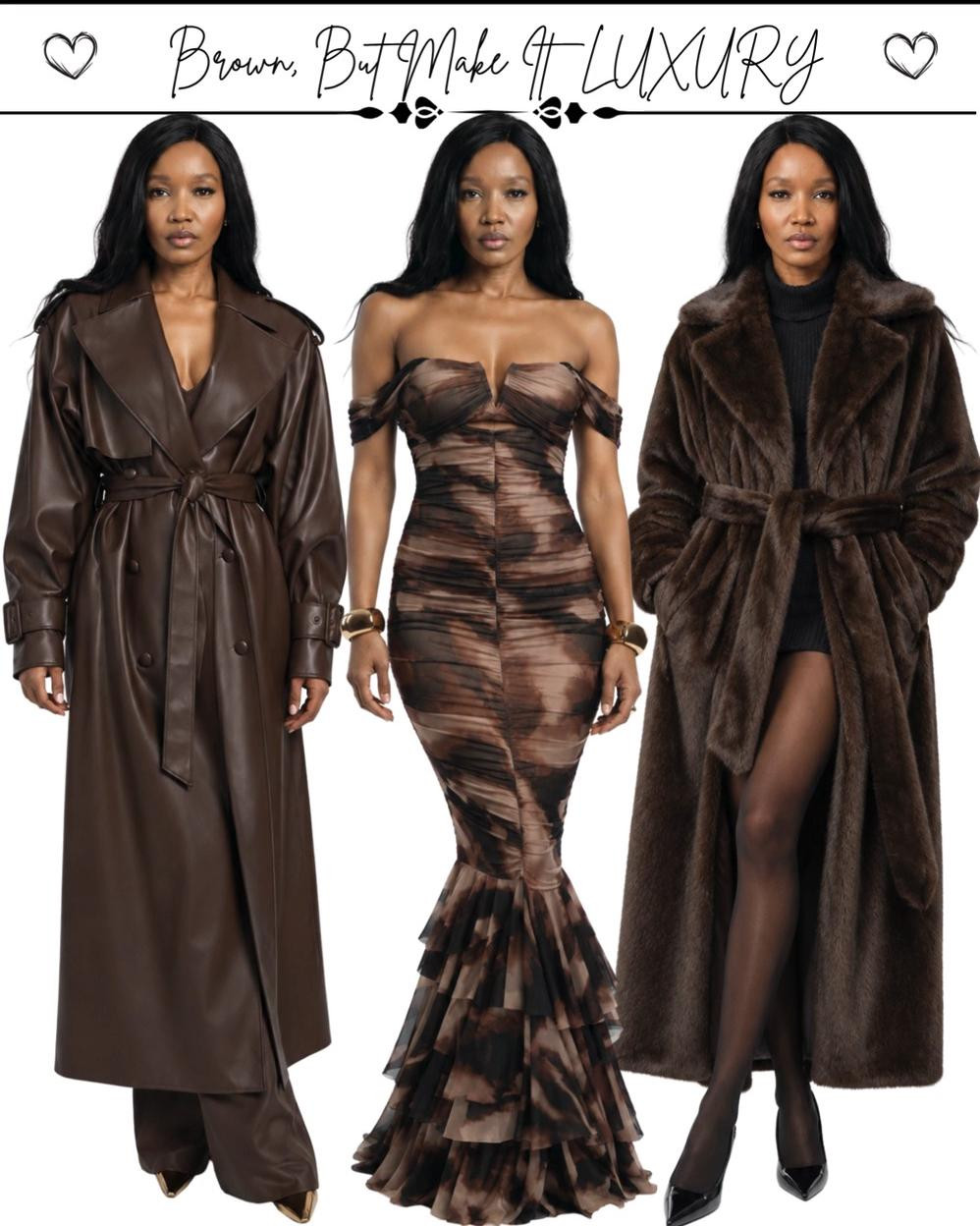 Brown is having a luxury moment 🤎

From tailored coats and elegant dresses to chic skirts and matching two-piece sets, these brown looks are giving quiet luxury, effortless elegance, and timeless style.

If you love rich neutrals, polished silhouettes, and outfits that make you look instantly put-together, this lookbook is for you.

Which look would you wear first?

#BrownOutfits #ClassyOutfits
#BrownFashion #QuietLuxuryStyle
#ElegantFashion 

 #LTKMidsize #LTKPetite #LTKPlusSize