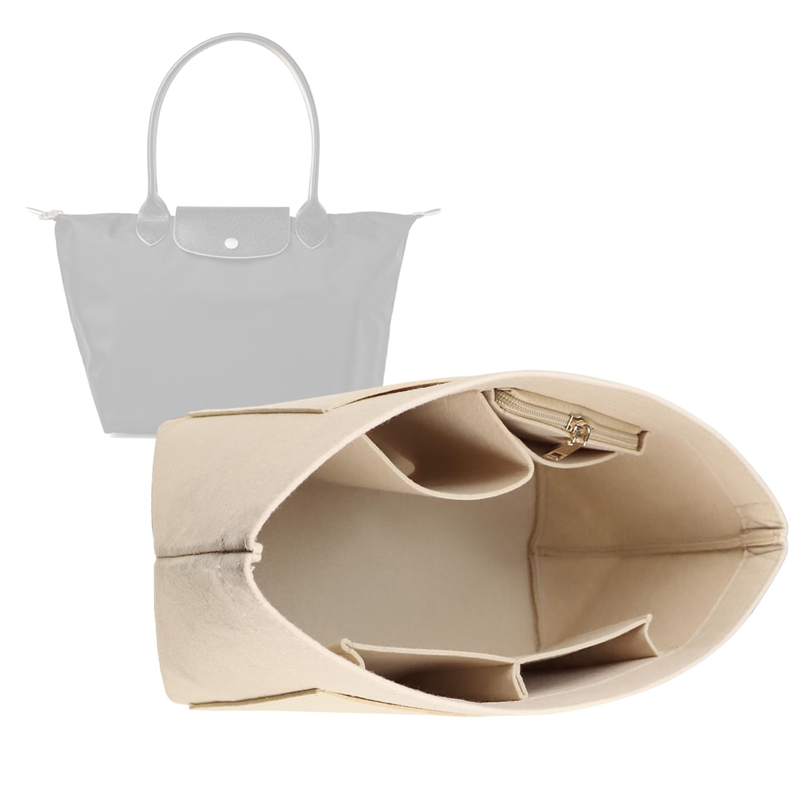 Lckaey Purse Organizer Insert for longchamp(Small) shor thandle Handbags Organizer 1012Beige-S | Amazon (US)