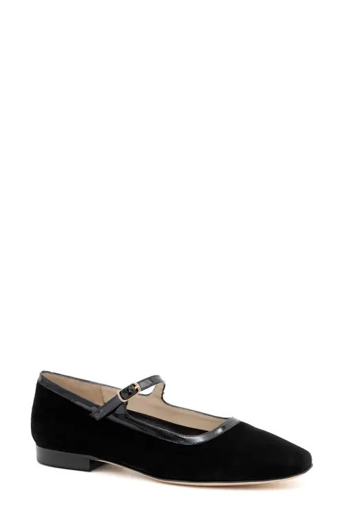 Amalfi by Rangoni Galba Mary Jane Flat in Black Cashmere Black Vernice at Nordstrom, Size 9.5 | Nordstrom