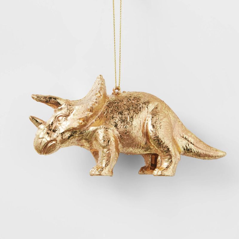 Triceratops Christmas Tree Ornament Gold Foil - Wondershop&#8482; | Target