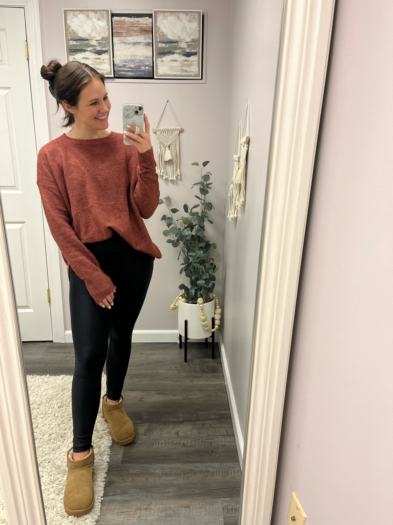 Faux leather leggings, casual style

#LTKfit #LTKshoecrush #LTKunder50