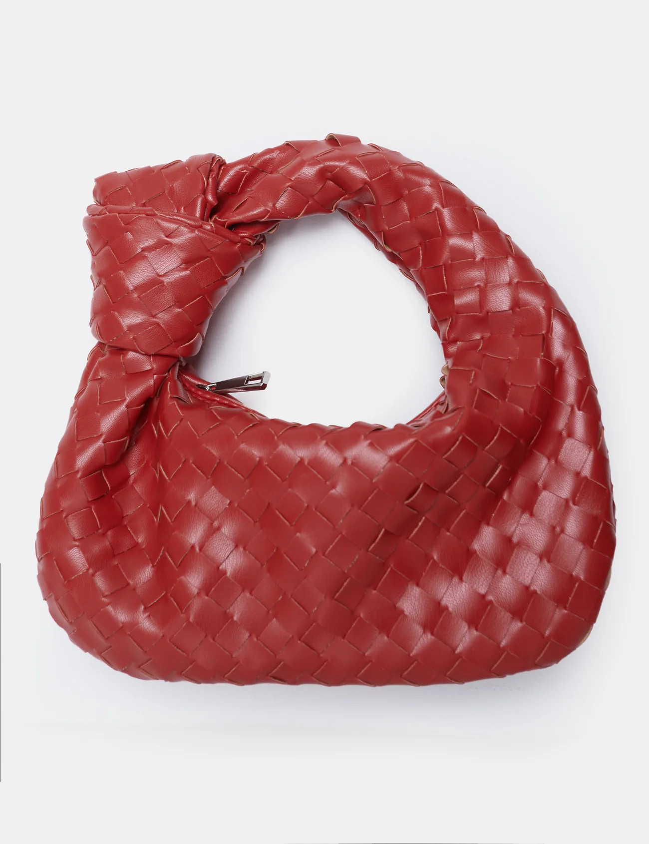 The Blame Red Woven Pu Knot Detail Mini Pu Bag | Public Desire