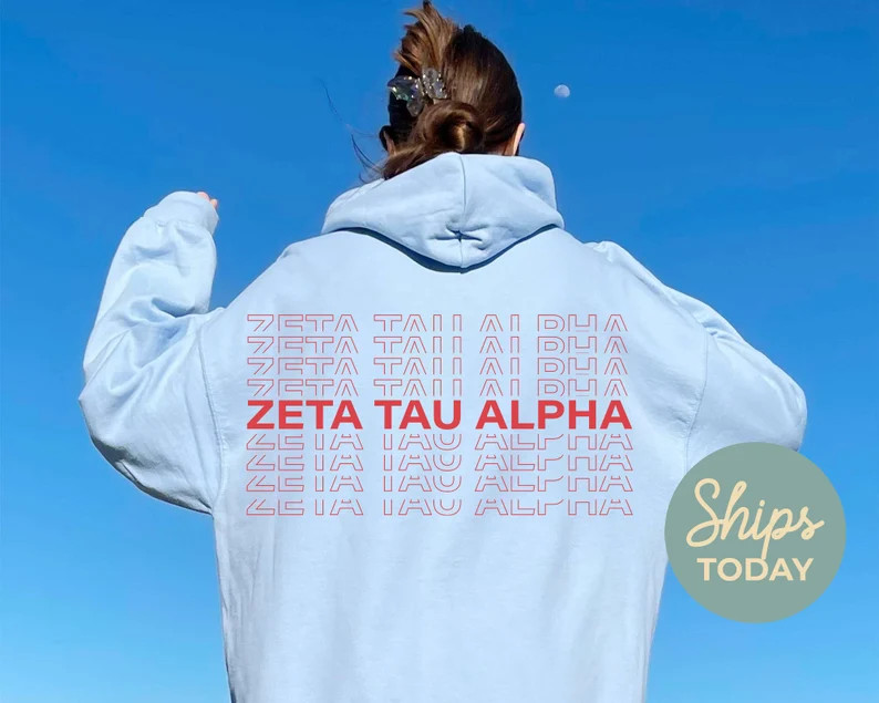 Zeta Tau Alpha Repeating Name Sorority Hoodie  Zeta Pullover - Etsy | Etsy (US)