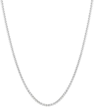 2.5mm/3mm/4mm Silver Stainless Steel Wheat Chain Necklace Jewelry for Men Women | Amazon (US)