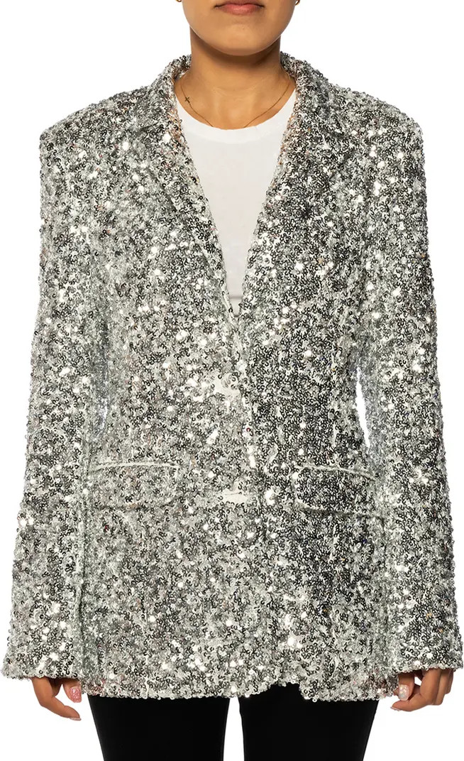 AZALEA WANG Isa Sequin Notch Lapel Blazer | Nordstrom | Nordstrom